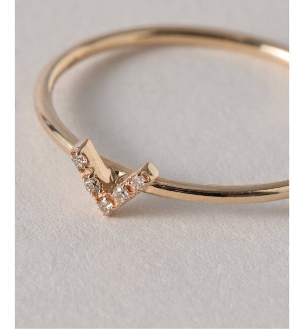 Lilas by Spick&Span「《一部店舗+WEB限定》Vラインダイヤリング K10」|リング|