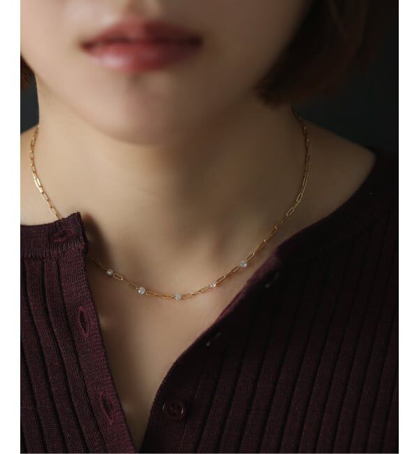 Lilas by Spick&Span「ホールダイヤ5pクリップチェーンネックレス K18」|ネックレス|