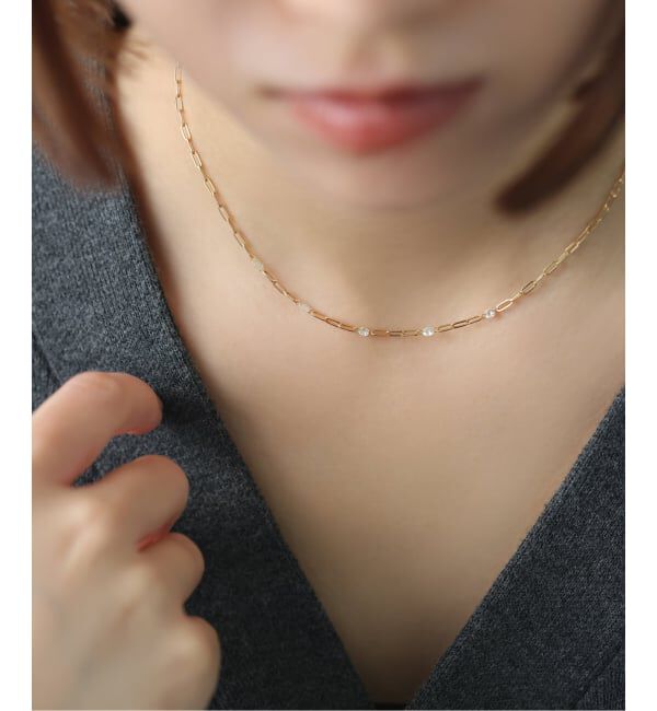 Lilas by Spick&Span「ホールダイヤ5pクリップチェーンネックレス K18」|ネックレス|