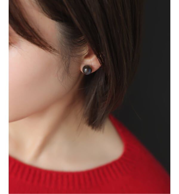 Lilas by Spick&Span「ラウンド*キューブバイカラーピアス K10（片耳）」|ピアス|