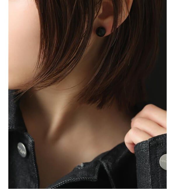 Lilas by Spick&Span「ラウンド*キューブバイカラーピアス K10（片耳）」|ピアス|