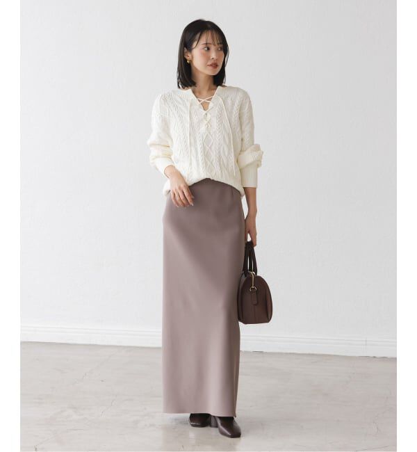 NOBLE「2way地柄 レースアッププルオーバー」|ニット・セーター|