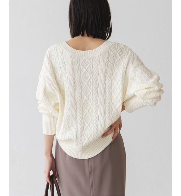NOBLE「2way地柄 レースアッププルオーバー」|ニット・セーター|