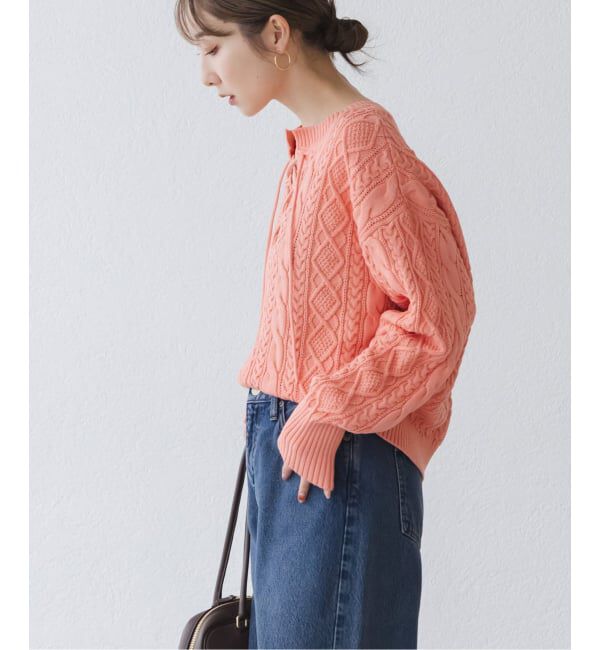 NOBLE「2way地柄 レースアッププルオーバー」|ニット・セーター|