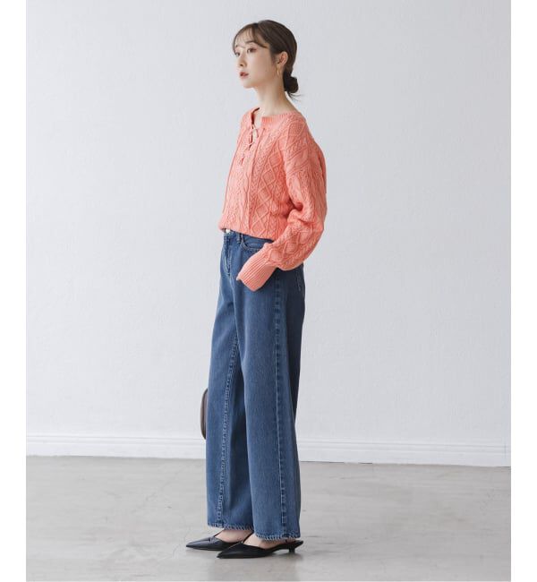 NOBLE「2way地柄 レースアッププルオーバー」|ニット・セーター|