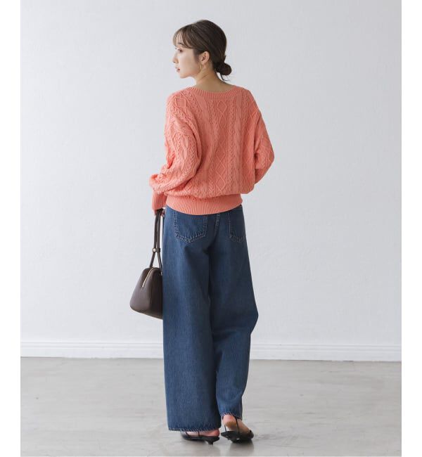 NOBLE「2way地柄 レースアッププルオーバー」|ニット・セーター|