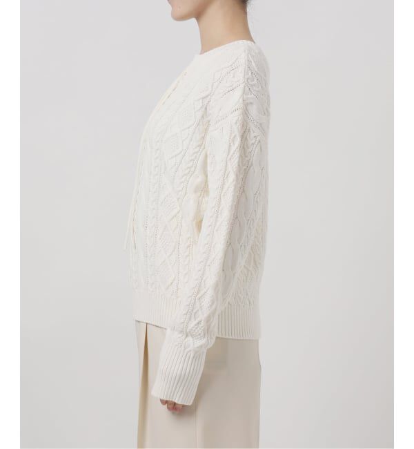 NOBLE「2way地柄 レースアッププルオーバー」|ニット・セーター|