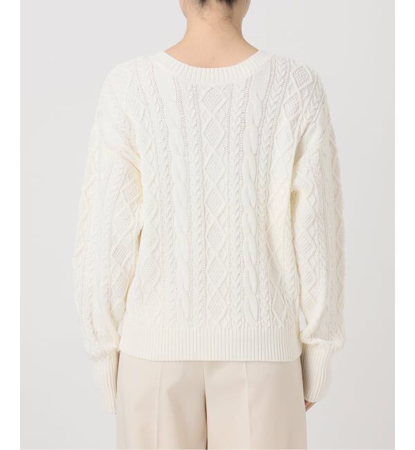 NOBLE「2way地柄 レースアッププルオーバー」|ニット・セーター|