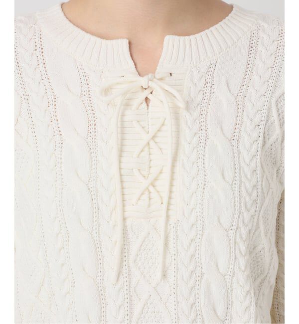 NOBLE「2way地柄 レースアッププルオーバー」|ニット・セーター|