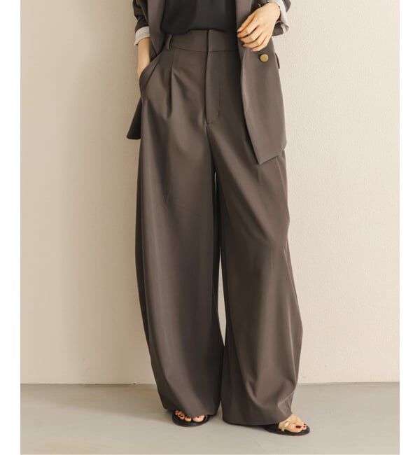 NOBLE「《予約・セットアップ対応》フローツイルダブルタックワイドパンツ」|スラックス|