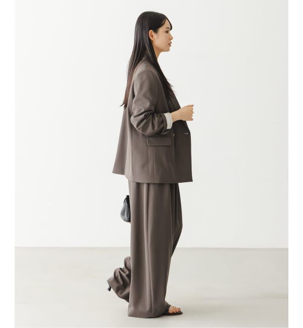 NOBLE「《予約・セットアップ対応》フローツイルダブルタックワイドパンツ」|スラックス|