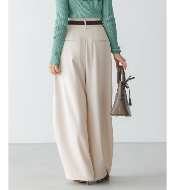 NOBLE「《予約・セットアップ対応》フローツイルダブルタックワイドパンツ」|スラックス|