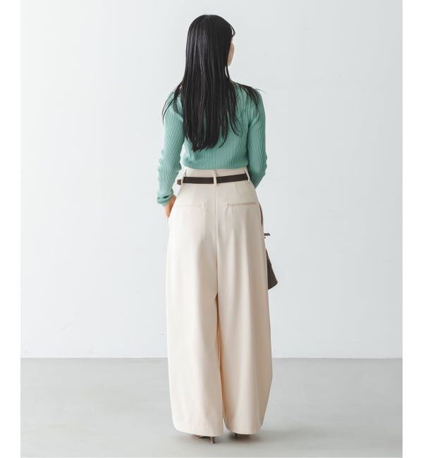 NOBLE「《予約・セットアップ対応》フローツイルダブルタックワイドパンツ」|スラックス|