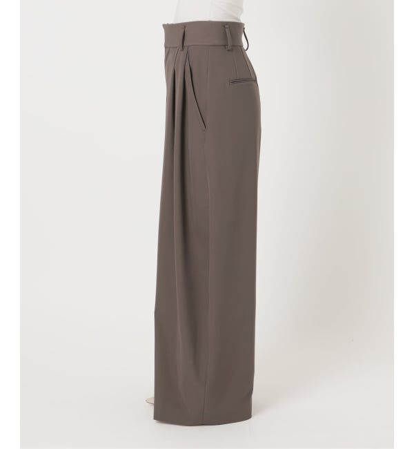 NOBLE「《予約・セットアップ対応》フローツイルダブルタックワイドパンツ」|スラックス|