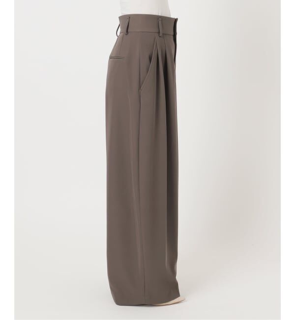 NOBLE「《予約・セットアップ対応》フローツイルダブルタックワイドパンツ」|スラックス|