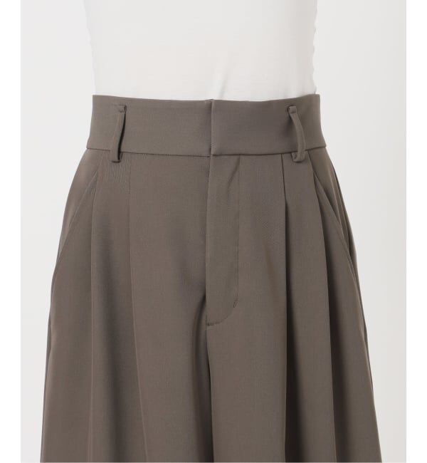 NOBLE「《予約・セットアップ対応》フローツイルダブルタックワイドパンツ」|スラックス|