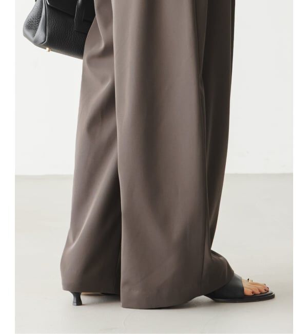 NOBLE「《予約・セットアップ対応》フローツイルダブルタックワイドパンツ」|スラックス|