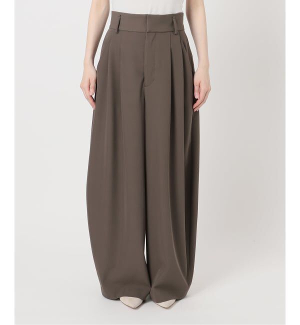 NOBLE「《予約・セットアップ対応》フローツイルダブルタックワイドパンツ」|スラックス|