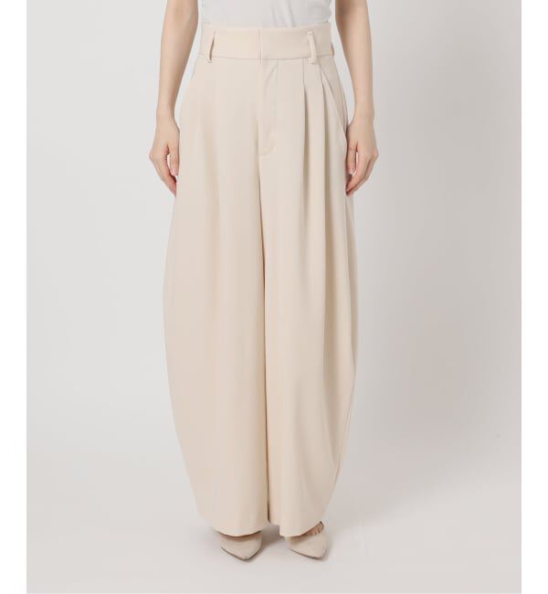 NOBLE「《予約・セットアップ対応》フローツイルダブルタックワイドパンツ」|スラックス|