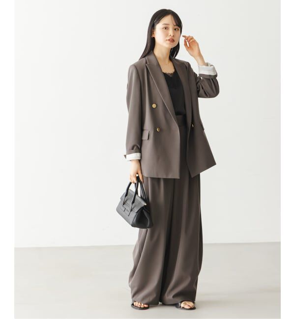 NOBLE「《予約・セットアップ対応》フローツイルダブルタックワイドパンツ」|スラックス|