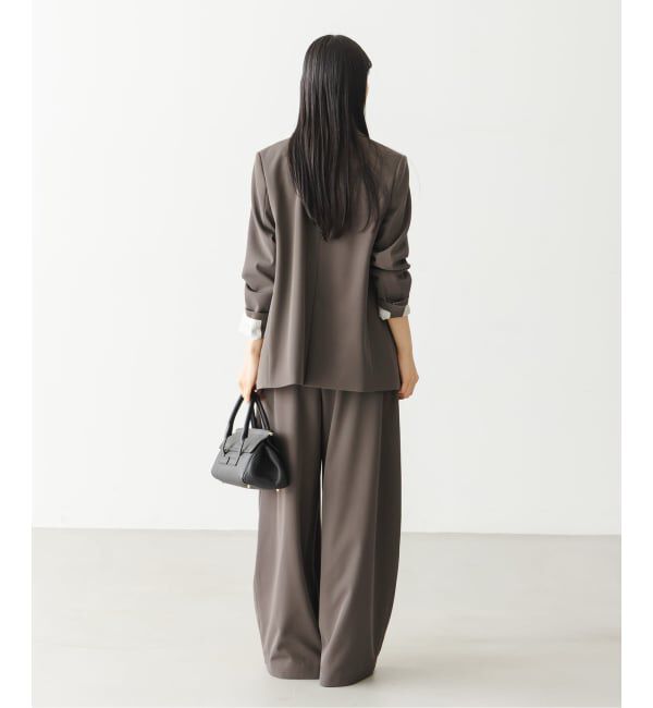 NOBLE「《予約・セットアップ対応》フローツイルダブルタックワイドパンツ」|スラックス|