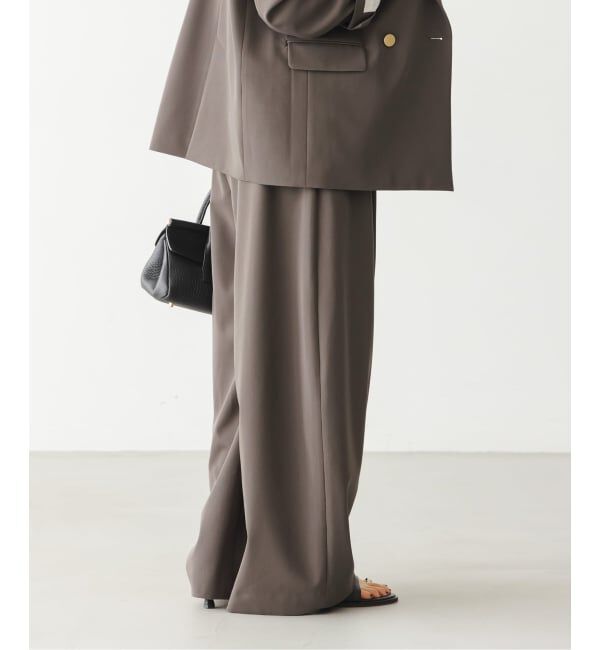 NOBLE「《予約・セットアップ対応》フローツイルダブルタックワイドパンツ」|スラックス|