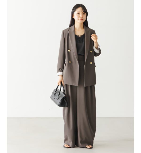 NOBLE「《予約・セットアップ対応》フローツイルダブルタックワイドパンツ」|スラックス|