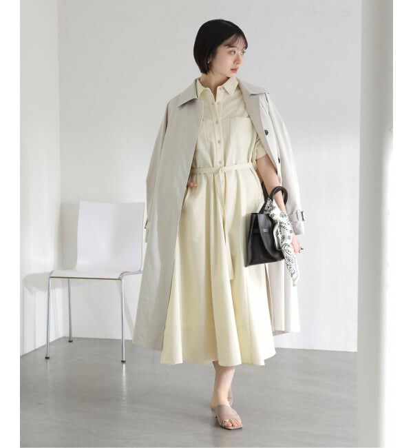  「【洗える】リベットシャツワンピース」|ワンピース|