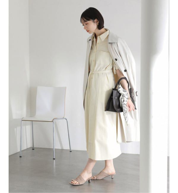  「【洗える】リベットシャツワンピース」|ワンピース|