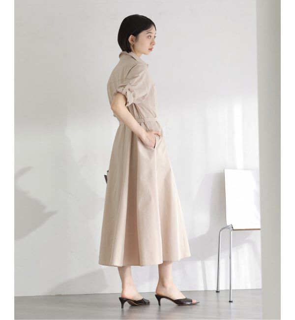  「【洗える】リベットシャツワンピース」|ワンピース|