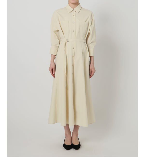  「【洗える】リベットシャツワンピース」|ワンピース|