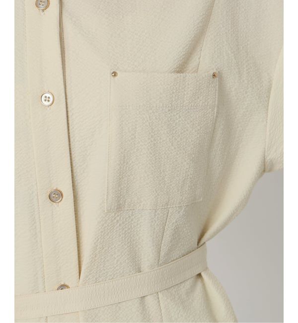  「【洗える】リベットシャツワンピース」|ワンピース|