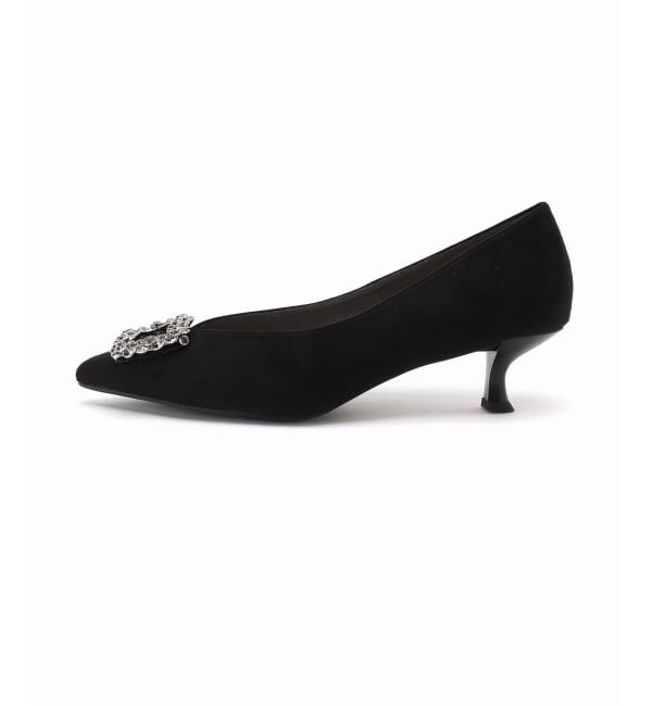  「4.5cmフラワービジューバックルパンプス」|パンプス|