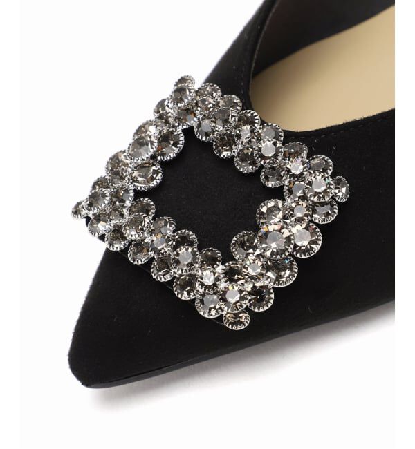  「4.5cmフラワービジューバックルパンプス」|パンプス|