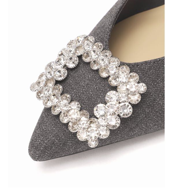  「4.5cmフラワービジューバックルパンプス」|パンプス|