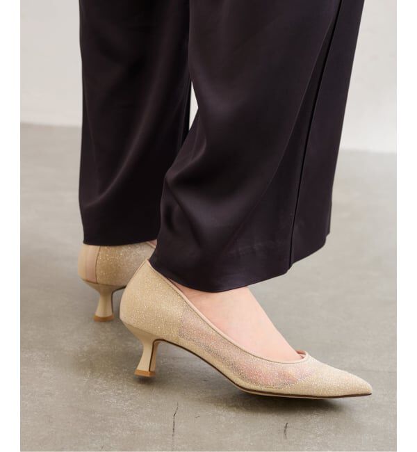  「《追加》5cmポインテットラメチュールパンプス」|パンプス|ベージュ