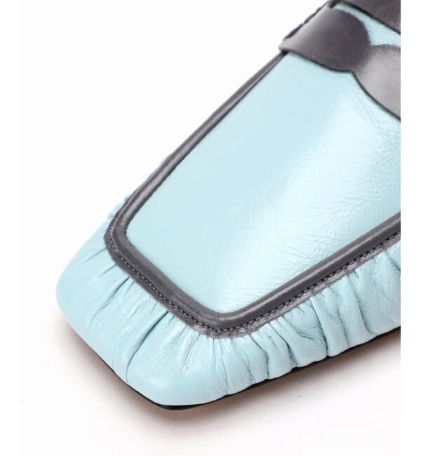 GRISE「GRISEレザースクエアギャザーローファー」|ローファー|