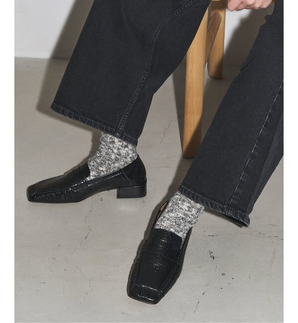 GRISE「GRISEレザースクエアギャザーローファー」|ローファー|