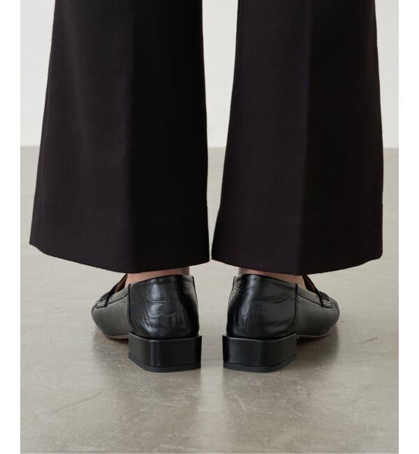 GRISE「GRISEレザースクエアギャザーローファー」|ローファー|