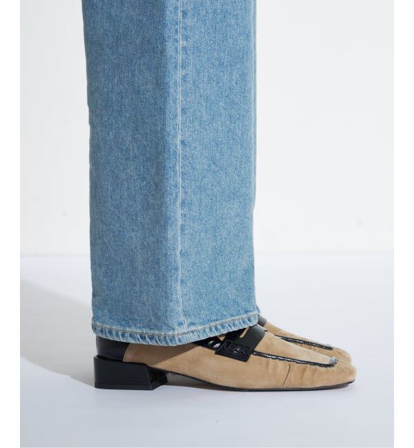 GRISE「GRISEレザースクエアギャザーローファー」|ローファー|