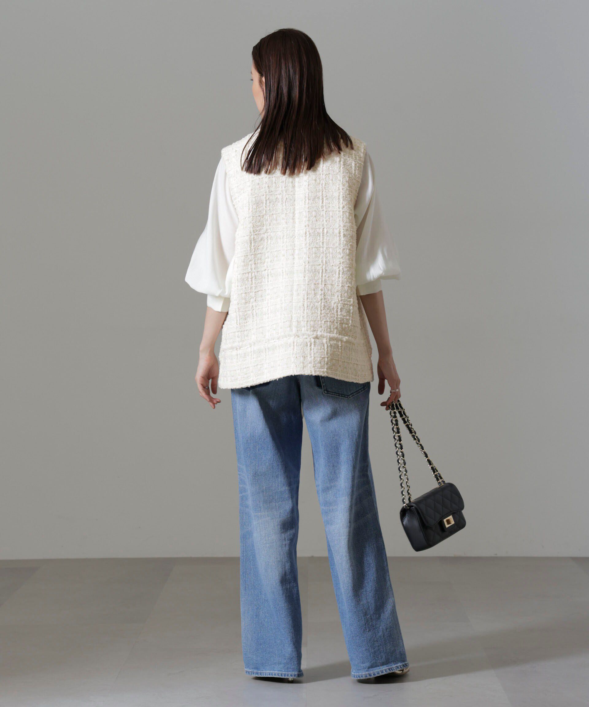 nano･universe「Vネックツイードジレ」|テーラードジャケット|