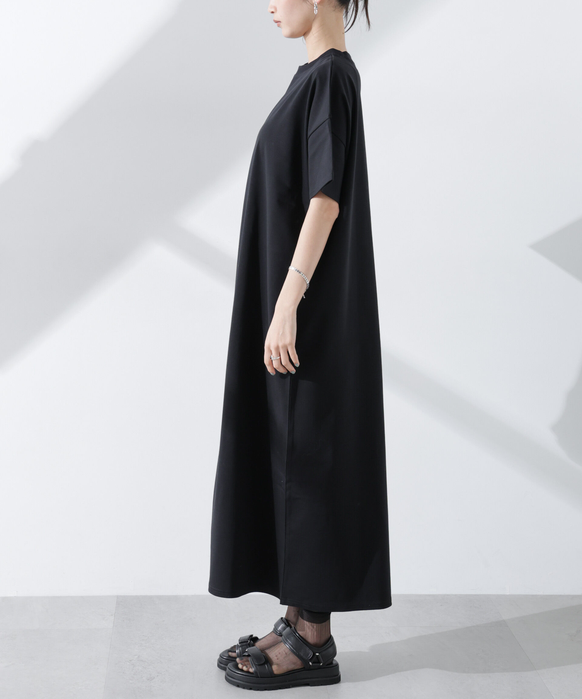 nano･universe「Anti Smellスムースシルケットワイドワンピース」|ワンピース|