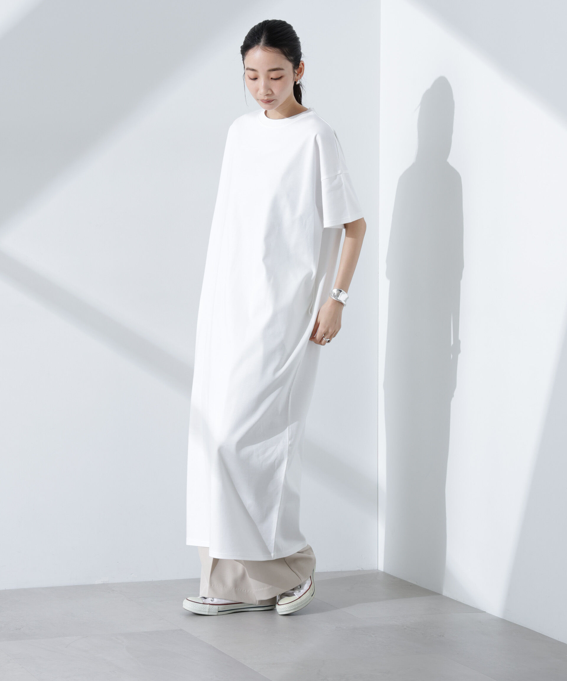 nano･universe「Anti Smellスムースシルケットワイドワンピース」|ワンピース|