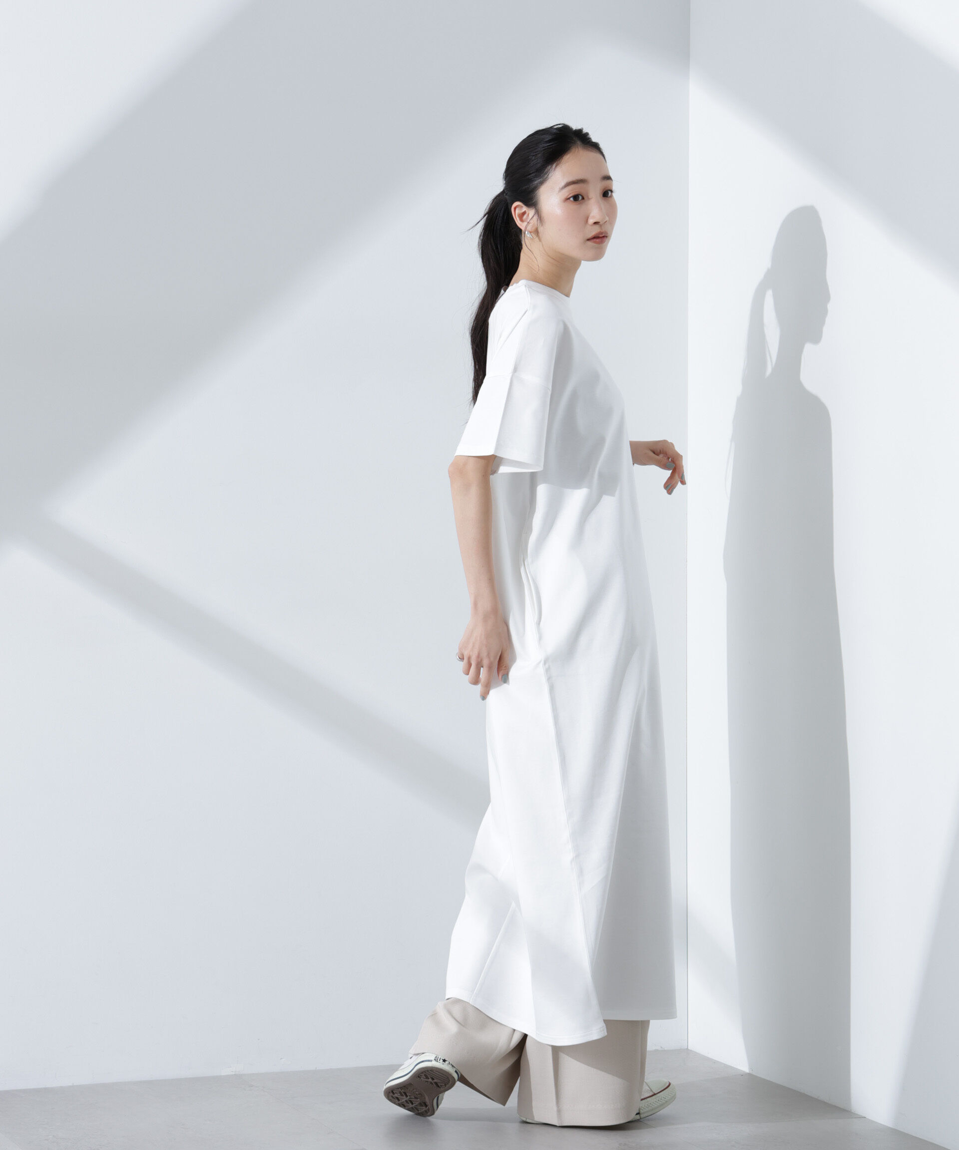 nano･universe「Anti Smellスムースシルケットワイドワンピース」|ワンピース|