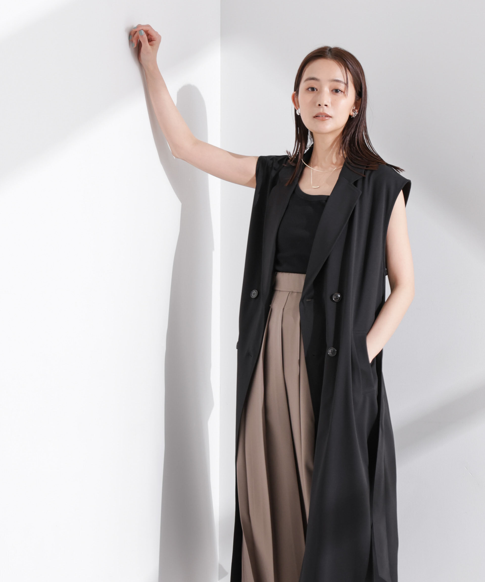 nano･universe「ダブルボタンロングジレ」|テーラードジャケット|