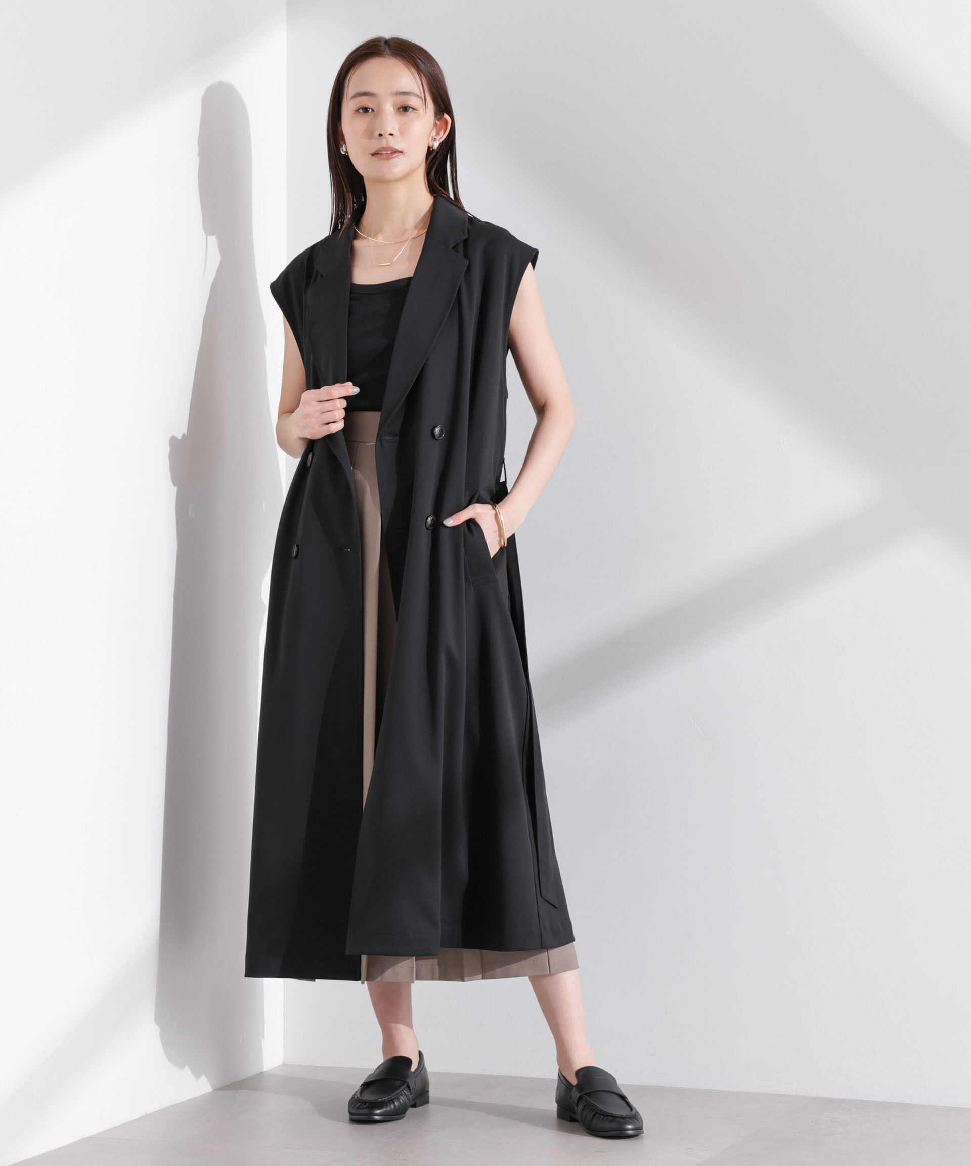 nano･universe「ダブルボタンロングジレ」|テーラードジャケット|