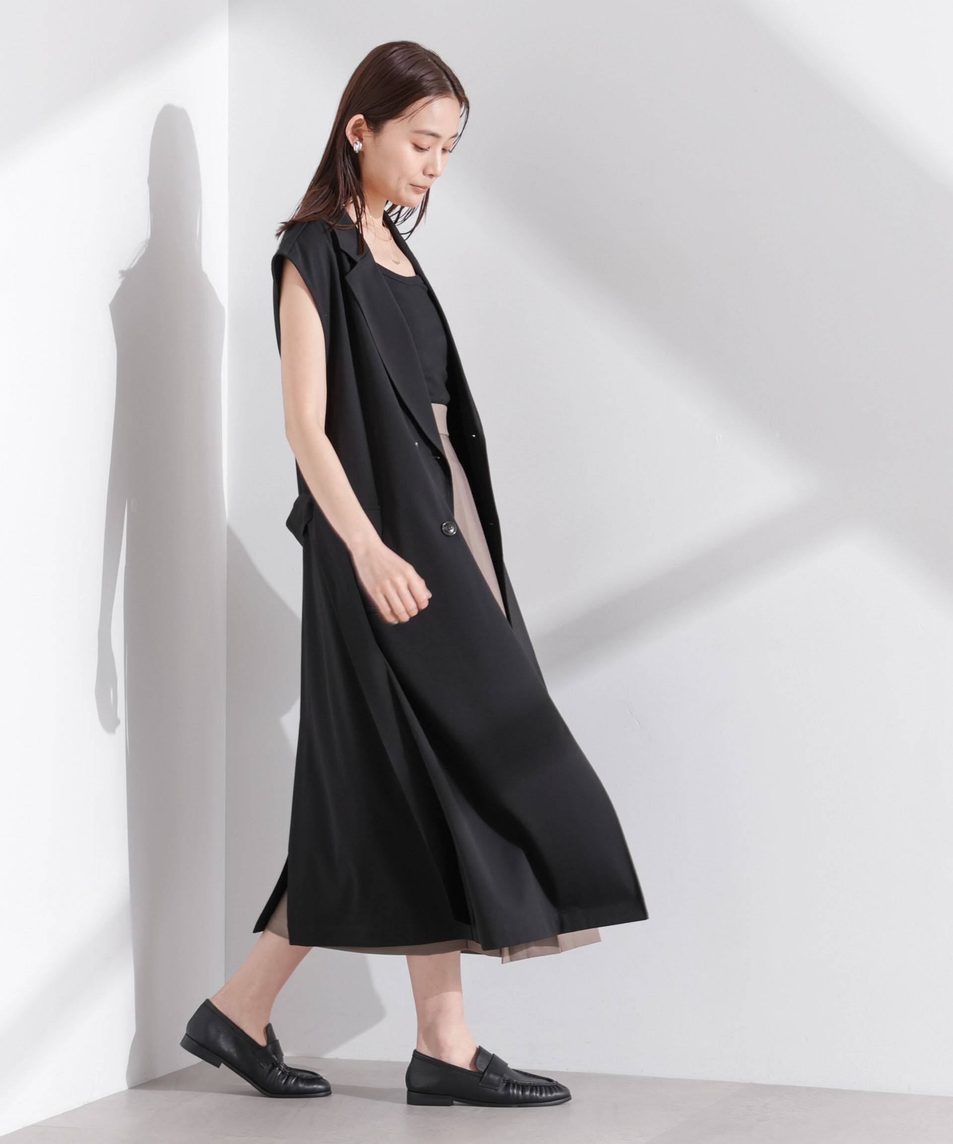 nano･universe「ダブルボタンロングジレ」|テーラードジャケット|