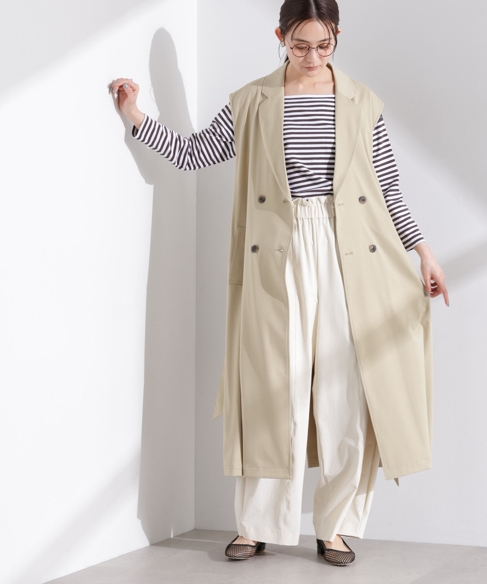 nano･universe「ダブルボタンロングジレ」|テーラードジャケット|