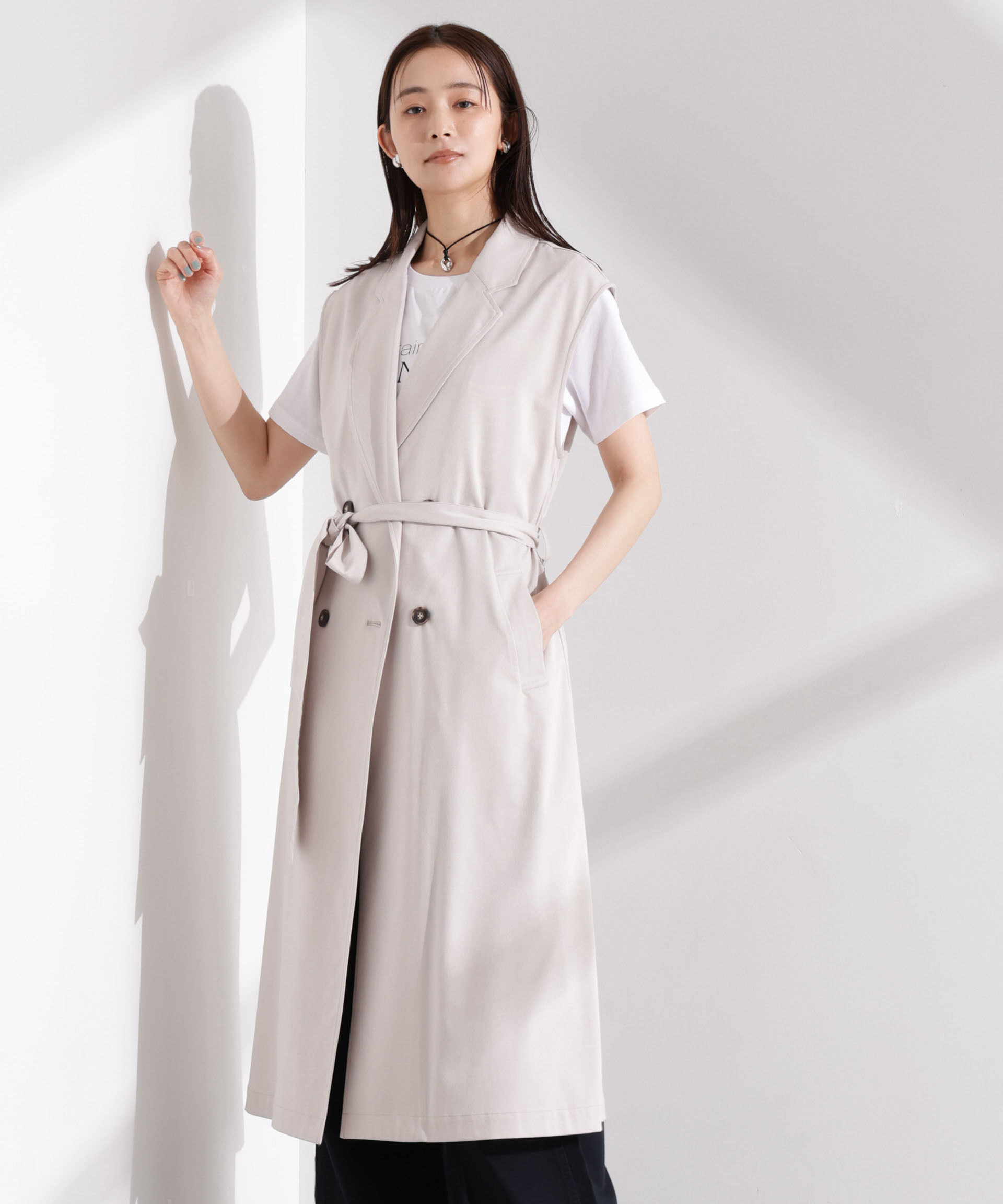 nano･universe「ダブルボタンロングジレ」|テーラードジャケット|