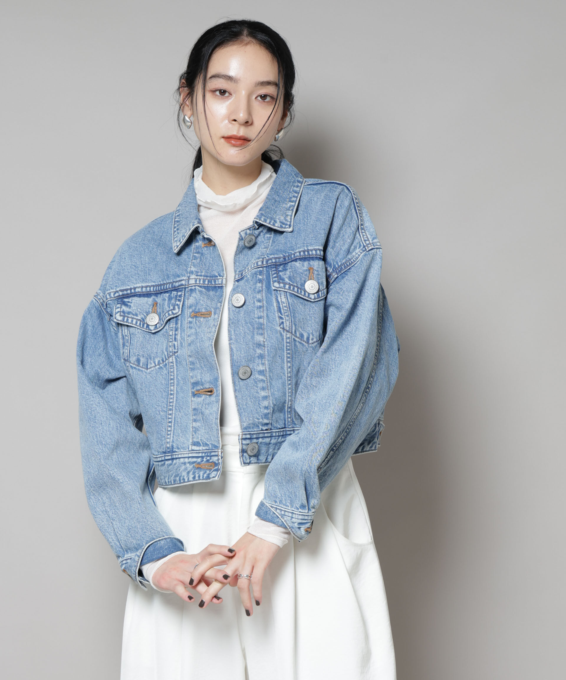 nano･universe「SOMETHING/BIG DETAIL DENIM JACKET」|ブルゾン・スタジャン|